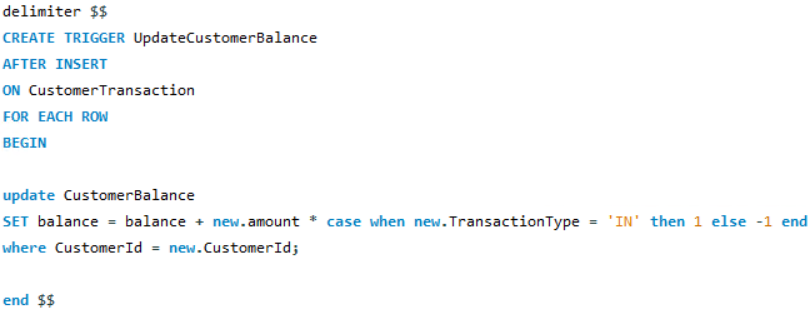 MySQL database After Insert Trigger sample SQL code