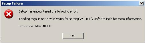 Device setup error. Cannot share information.