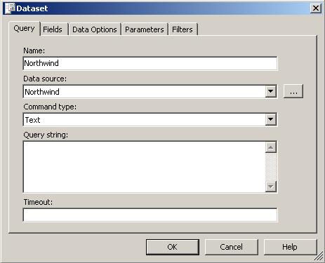 SQL Server Reporting Services report dataset