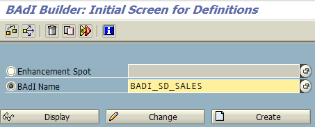 ABAP BAdI builder transaction code SE18