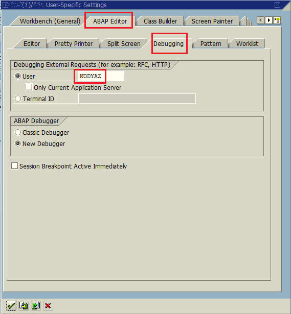 switch to new Debugger using Debugging Settings for ABAP programmer