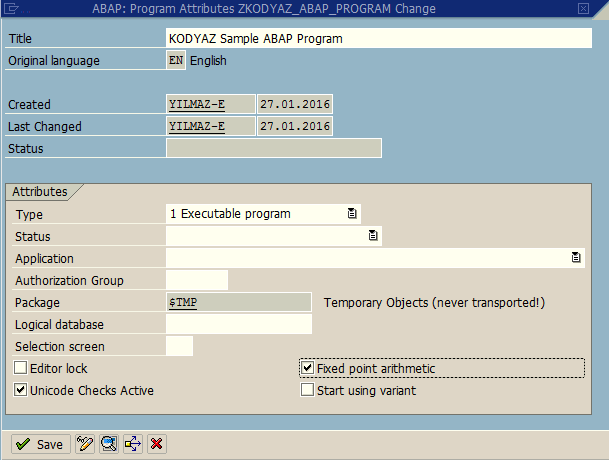 activate ABAP program attribute fixed point arithmetic flag