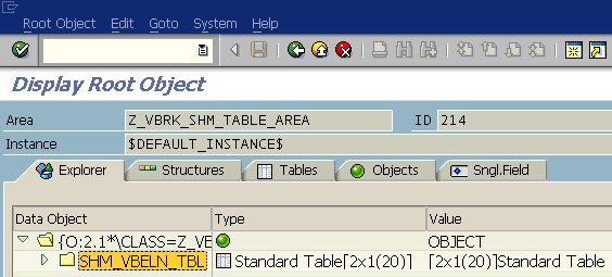 display ABAP shared memory object data
