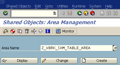 SAP SHMA tcode to create shared memory area