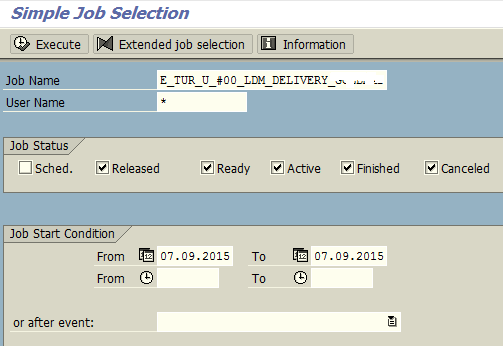 SAP SM37 tcode for simple job selection