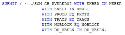 ABAP Submit program statement