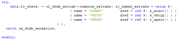 ABAP Try Catch code for exception handling
