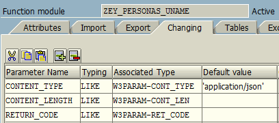 ABAP WebRfc Changing parameters tab
