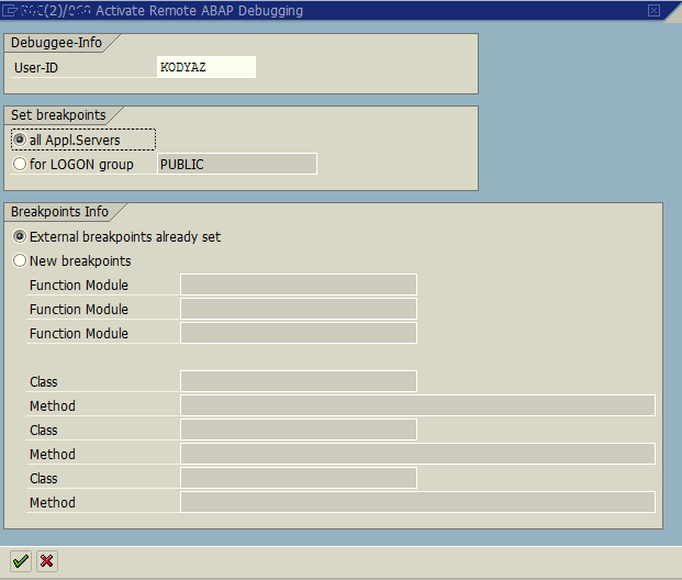 activate remote ABAP debugging using rsrdebug