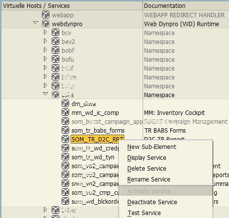 activate web dynpro service on SAP system using SCIF tcode