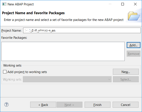add packages from SAP system