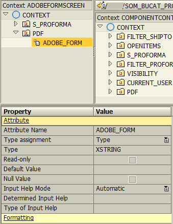 Web Dynpro context for Adobe Form