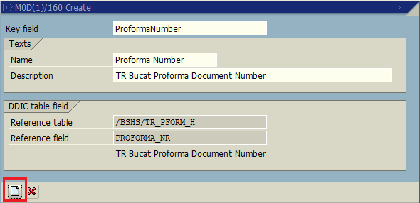 create business object key field