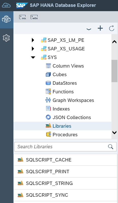 SAP HANA Database Explorer and SQLScript Libraries