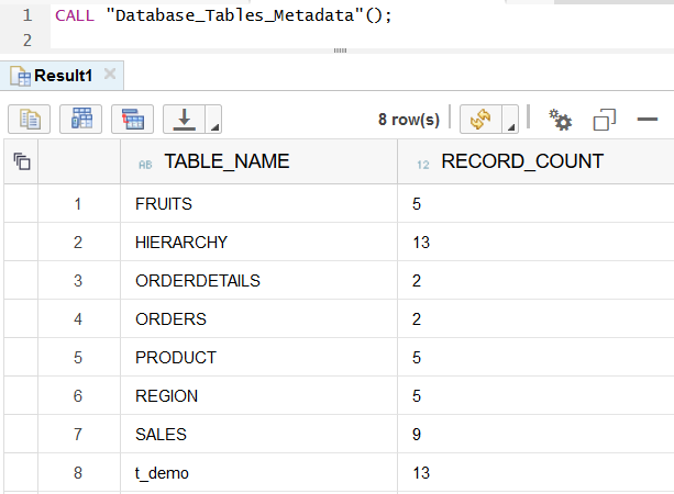 call and execute SAP HANA database procedure