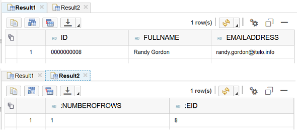 call procedure on SAP HANA database