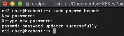 change hxeadm user password