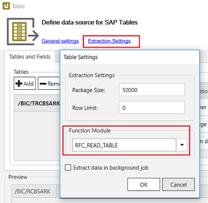 choose ABAP function module to extract data from SAP table