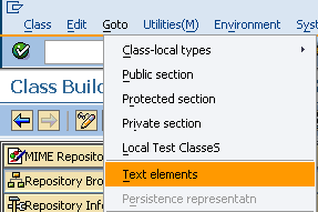 Goto - Text elements menu options