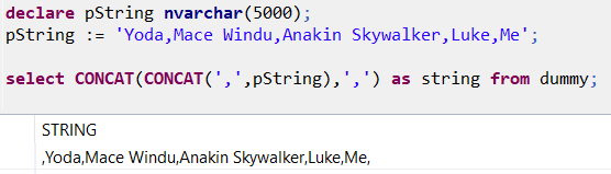 concatenate delimeter character using SQL Concat function