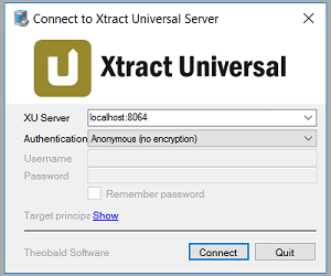 connect to Xtract Universal server
