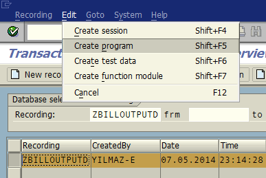 create ABAP program for batch input