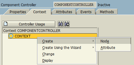 Web Dynpro Context node and attributes for data binding