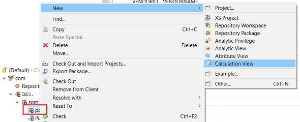 create calculation view on SAP HANA Studio