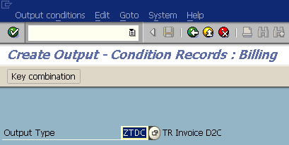 use VV31 to create condition records for new output type in SAP