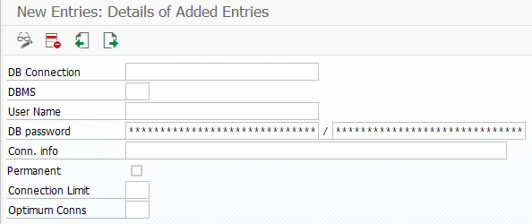 create new database connection to SAP HANA database