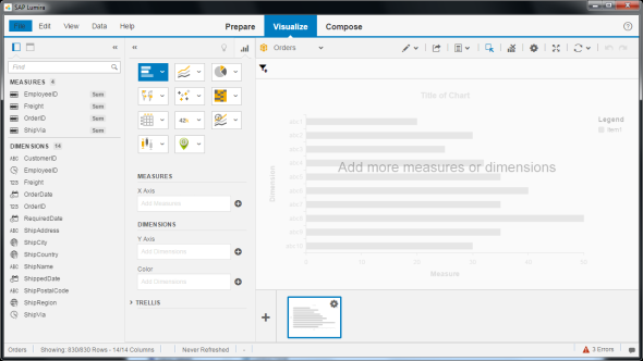 create report in SAP Lumira using OData service