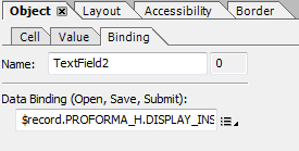 data binding for text field on SAP Adobe Form