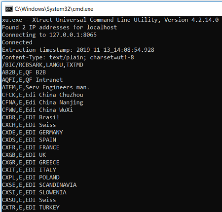 Xtract Universal data extraction from SAP in xu.exe