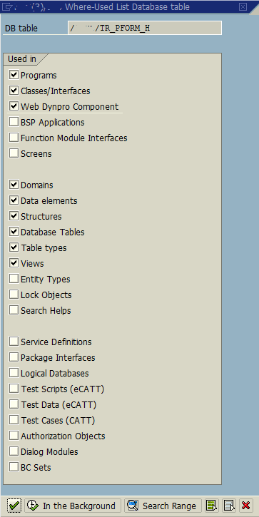 ABAP database table Where Used List