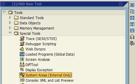 ABAP Debugger Special Tools System Areas