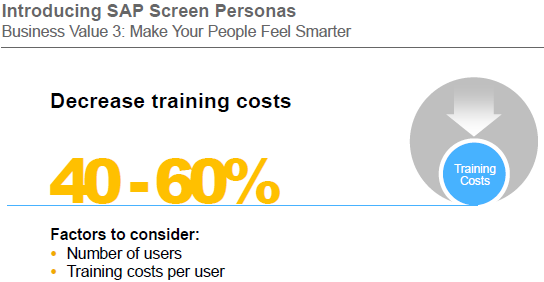 Screen Personas reduces training costs