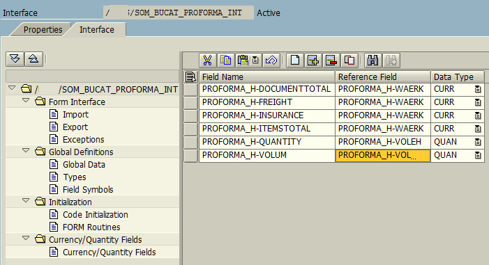 create reference field for currency and quantity fields in Adobe Form Interface