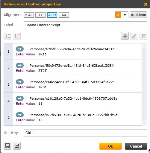 SAP Screen Personas: define script button properties