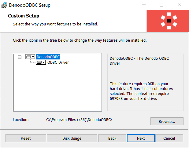 Denodo ODBC driver setup configuration