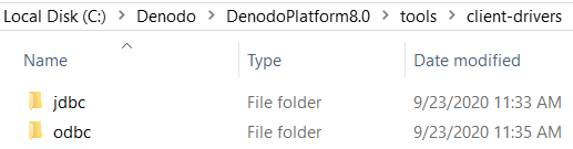 Denodo JDBC and ODBC drivers