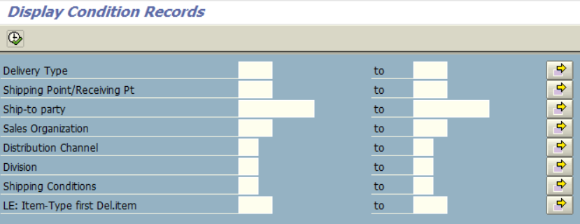 display all condition records on ABAP NACE tcode for SAP output type