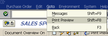 SAP Purchase Order output print preview