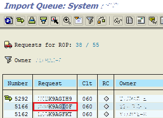 transport requests import queue for SAP systems
