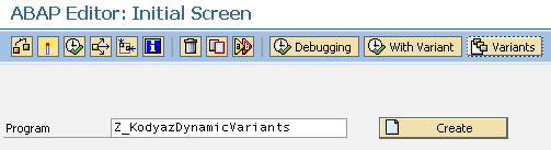 display SAP variant for ABAP program