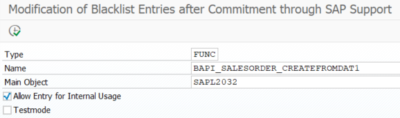 modify blacklist entries in SAP S4HANA