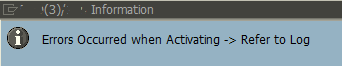 errors occured when activating ABAP dictionary object