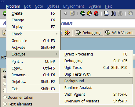 execute ABAP program in background