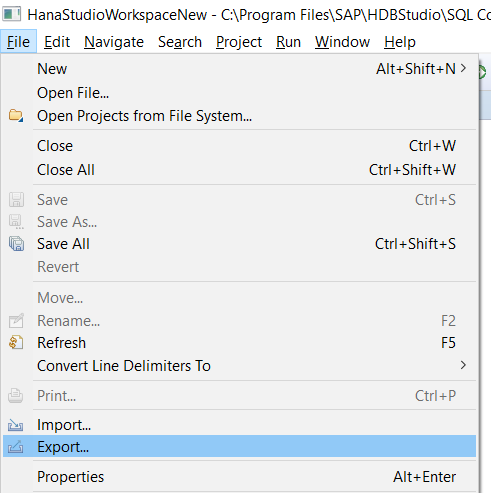 SAP HANA Studio Export tool