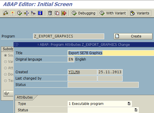 export graphics ABAP report