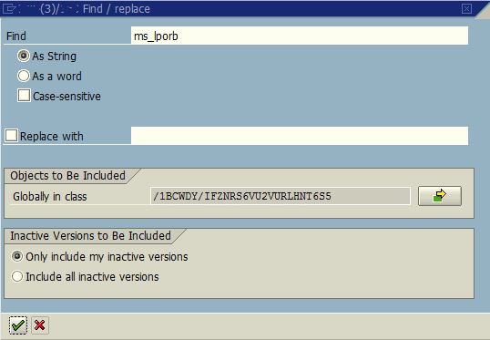search in ABAP class code for SAP Web Dynpro component